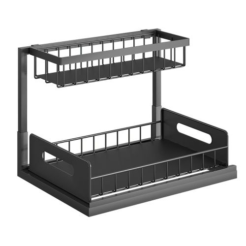 2 Tier Under Sink Organizers Pull Out Under Cabinet Basket Storage Shelf Sliding Drawer for Kitchen Bathroom 2 Tier Under Sink Organizers Pull Out Under Cabinet Basket Storage Shelf Sliding Drawer for Kitchen Bathroom
