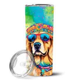 Golden Retriever Hippie Dawg Stainless Steel Skinny Tumbler Vacuum Double Walled Reusable Insulated Tumbler Travel Cup for Coffee Cocktails Gift with