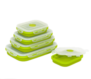 Reusable Pizza Storage Container with  Microwavable Serving Trays - Adjustable Pizza Slice Container to Organize & Save Space - BPA Free, Microwave (Color: Green, size: 1200ML)