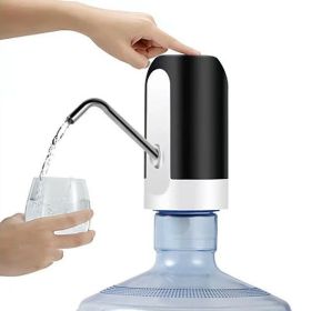 Water Bottle Switch Pump Electric Automatic Universal Dispenser 5 Gallon USB USB Water Pump Dispenser Automatic Drinking Water Bottle Pump 2/3/4/5 Gal (Color: Black)