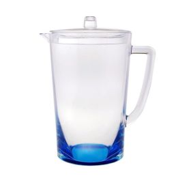 2.75 Quarts Water Pitcher with Lid, Oval Halo Design Unbreakable Plastic Pitcher, Drink Pitcher, Juice Pitcher with Spout BPA Free (Color: as Pic)