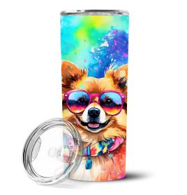 Pomeranian Hippie Dawg Stainless Steel Skinny Tumbler Vacuum Double Walled Reusable Insulated Tumbler Travel Cup for Coffee Cocktails Gift with Lid (Default: Default)